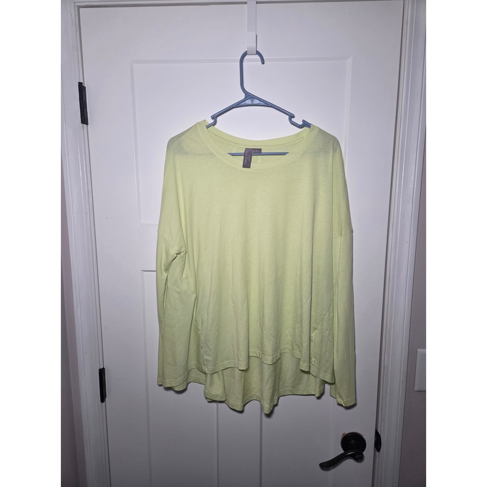 Sweaty Betty Long Sleeve High Low Activewear Top Lime Green XL